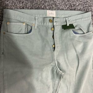 Slim Straight Jean.  Sage Garment-Dyed Denim